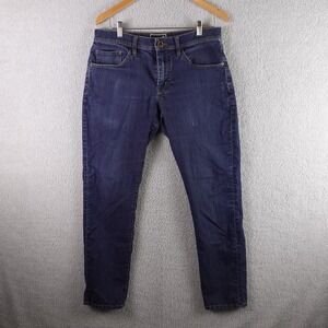 Travis Mathew Men Dark Wash Featherweight Denim Jeans Size 32 Slim Straight Blue